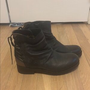Fly London Black Leather Ankle Boots
